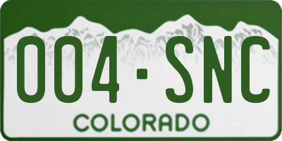 CO license plate 004SNC