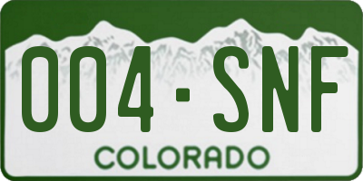 CO license plate 004SNF