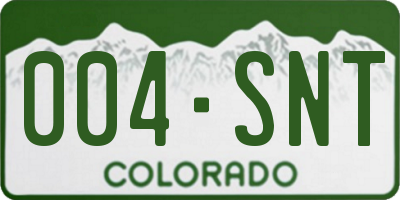 CO license plate 004SNT