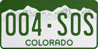 CO license plate 004SOS