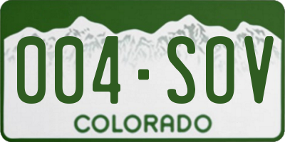 CO license plate 004SOV