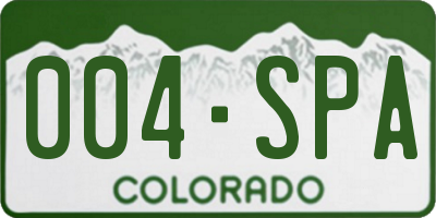 CO license plate 004SPA