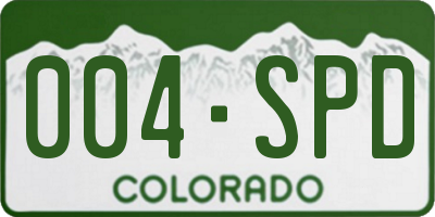 CO license plate 004SPD