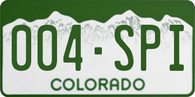CO license plate 004SPI