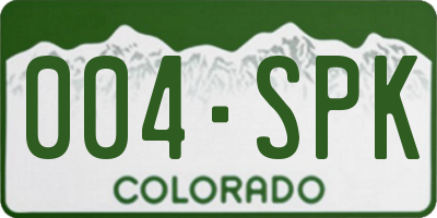 CO license plate 004SPK