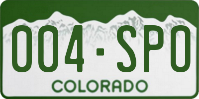 CO license plate 004SPO