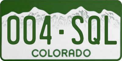 CO license plate 004SQL