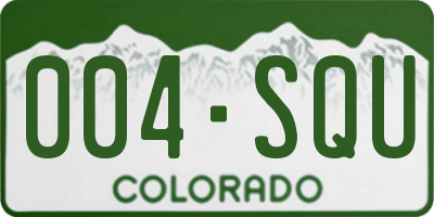 CO license plate 004SQU