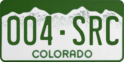 CO license plate 004SRC