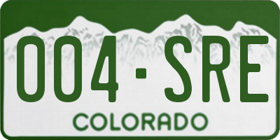 CO license plate 004SRE