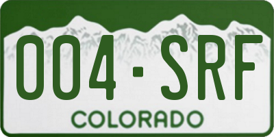 CO license plate 004SRF