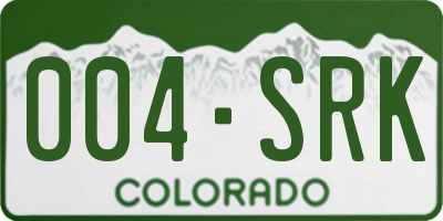 CO license plate 004SRK