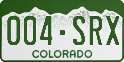 CO license plate 004SRX
