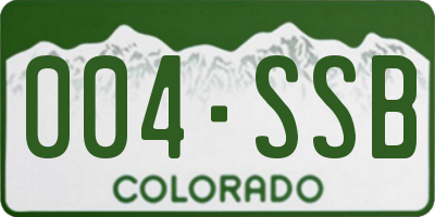 CO license plate 004SSB