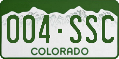 CO license plate 004SSC