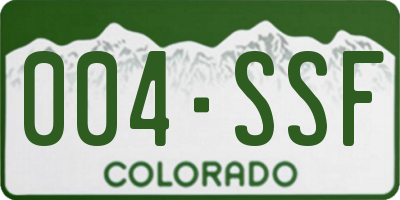 CO license plate 004SSF