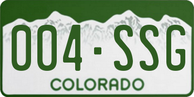 CO license plate 004SSG