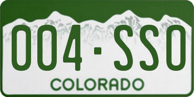 CO license plate 004SSO