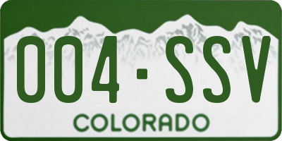 CO license plate 004SSV