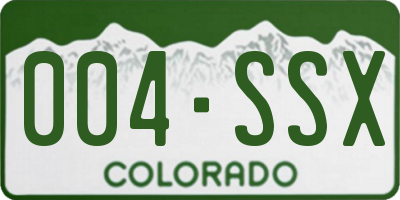 CO license plate 004SSX