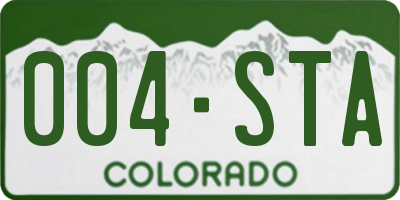 CO license plate 004STA