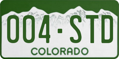 CO license plate 004STD