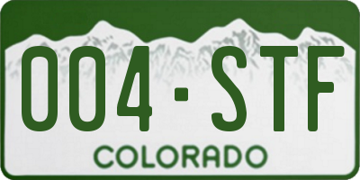 CO license plate 004STF