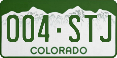 CO license plate 004STJ