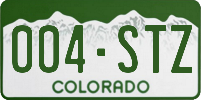 CO license plate 004STZ