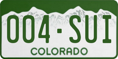 CO license plate 004SUI