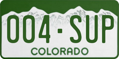 CO license plate 004SUP