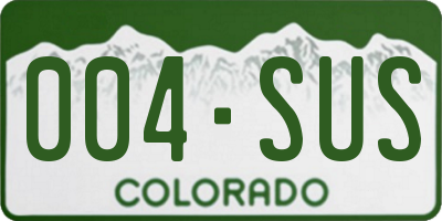 CO license plate 004SUS
