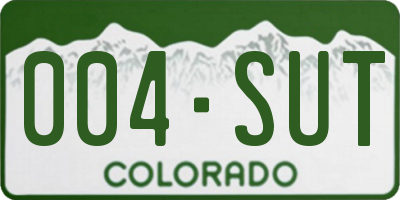 CO license plate 004SUT