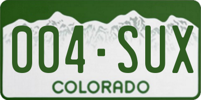 CO license plate 004SUX