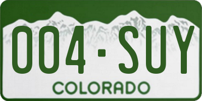 CO license plate 004SUY