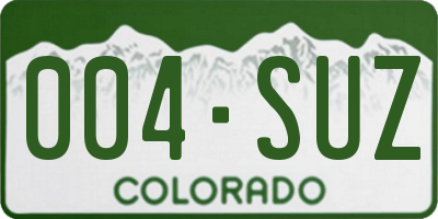 CO license plate 004SUZ