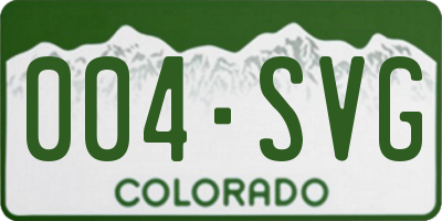 CO license plate 004SVG