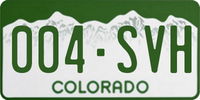 CO license plate 004SVH