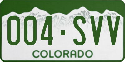 CO license plate 004SVV