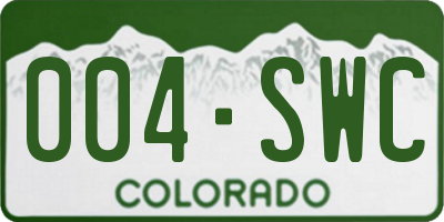 CO license plate 004SWC