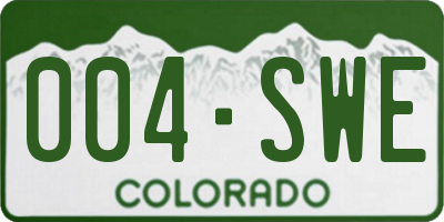 CO license plate 004SWE