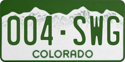 CO license plate 004SWG