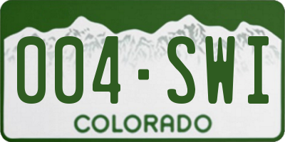 CO license plate 004SWI