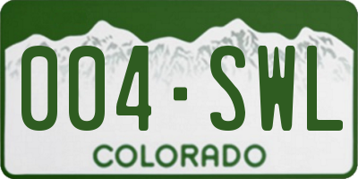 CO license plate 004SWL
