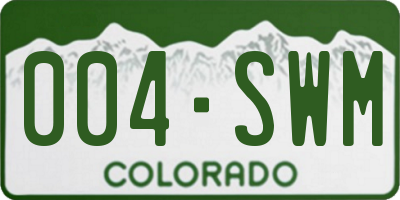 CO license plate 004SWM