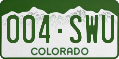 CO license plate 004SWU