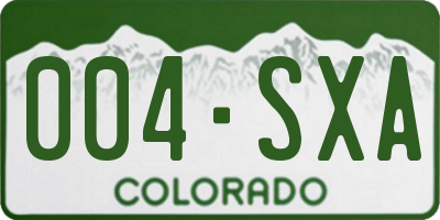 CO license plate 004SXA