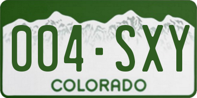 CO license plate 004SXY