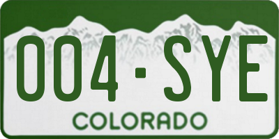 CO license plate 004SYE
