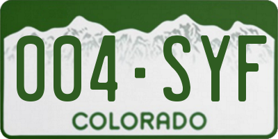 CO license plate 004SYF